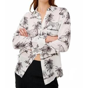 NEW RAILS charli shirt in ivory bengal